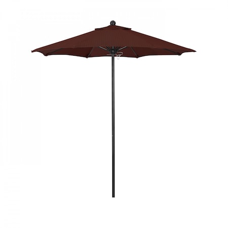 California Umbrella 7.5' Black Aluminum Market Patio Umbrella, Olefin Terrace Adobe 194061334867
